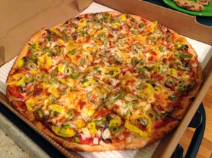 Panzera's pizza: note the avant garde slicing style. I liked the ones on the 